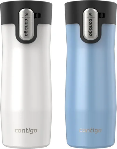 Vista 25 de Contigo AUTOSEAL West Loop - Taza de viaje de acero inoxidable aislada al vacío con tapa fácil de limpiar, 12 onzas, arándano