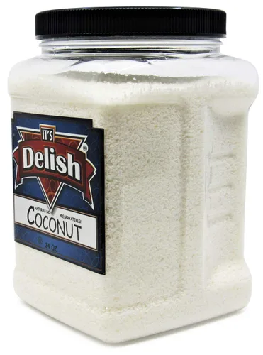 Vista 3 de Its Delish - Coco molido de macarrón gourmet – Contenedor jumbo de 24 onzas (1.5 libras) – Harina de coco cruda, sin azúcar, natural y sin gluten
