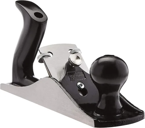 Vista 5 de Amazon Basics Cepillo Manual de Carpintería - Cepillo de Banco Ajustable No.4 con Hoja de 2 Pulgadas para Alisar Madera, Gris/Negro