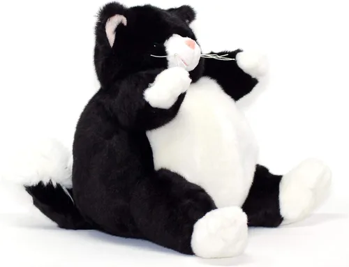 Vista 3 de Unipak Peluche de gato plumpee blanco y negro de 9 pulgadas de alto