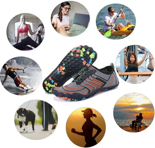 Vista 7 de MAYZERO Zapatos de Agua de los Hombres de las Mujeres de Natación de Surf Zapatos de Playa de la Piscina de Zapatos de Punta Ancha Senderismo Aqua