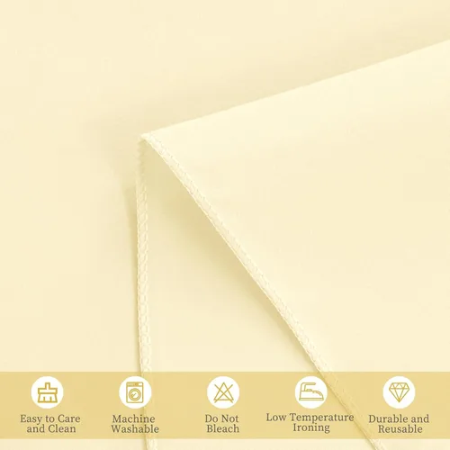 Vista 6 de Paquete de 10 manteles rectangulares de 60 x 102 pulgadas, color beige para mesas rectangulares de 6 pies, mantel rectangular de tela de poliéster