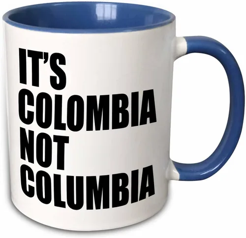 Vista 8 de 3dRose Its Colombia Not Columbia - Taza de dos tonos, 11 onzas, color negro