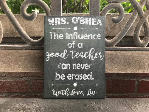 Vista 3 de Teacher Christmas Gift, Custom Chalkboard Style Canvas, Personalized For Free, Preschool, Kindergarten