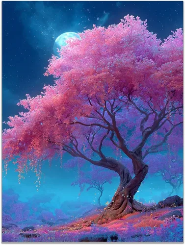 Vista 24 de VOCBAN Tree of Life Canvas Wall Art Tree Decor Painting Artwork for Office Kitchen Bathroom Dining Room Office Home Decor Dormitory(black black 74