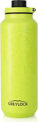 Vista 15 de Greylock Botella de agua aislada de 20 onzas con tapa con pajilla, botellas de agua deportivas reutilizables de acero inoxidable con asa plegable, a