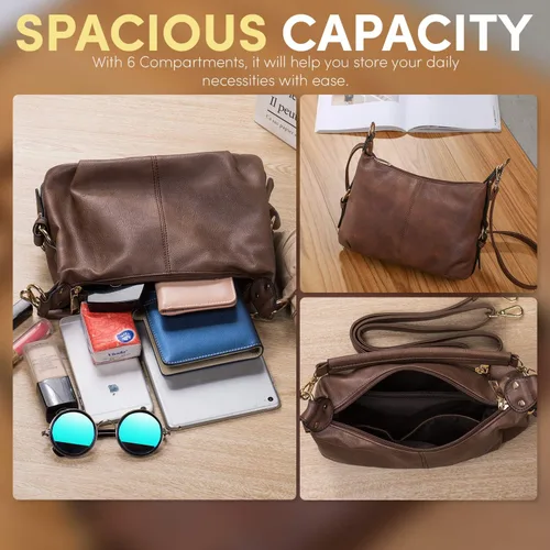 Vista 4 de Katloo Bolso pequeño Hobo para mujer, con asa superior, bolso cruzado de piel sintética para mujer, bolso de hombro, cortaúñas