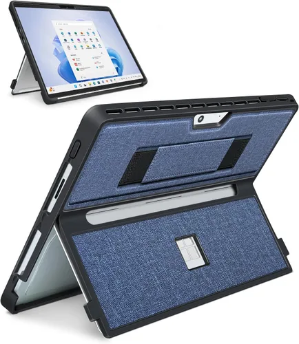 Vista 23 de Funda para Microsoft Surface Pro 11/10/9/8 de 13 pulgadas, con cubierta de soporte, correa de mano, funda resistente todo en uno compatible con Negro