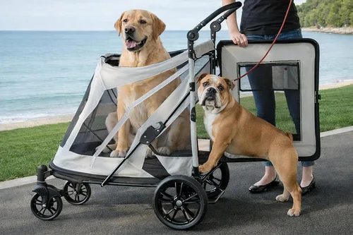 Vista 5 de Pet Gear Cochecito para mascotas sin cremallera, Apple