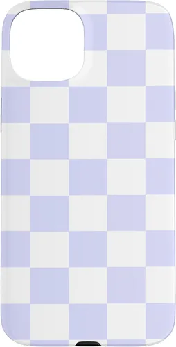 Vista 9 de Funda blanca moderna con patrón de cuadros para iPhone 16 lavanda y morado