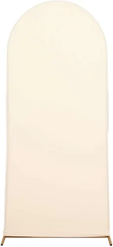 Vista 6 de Efavormart - Funda de elastano ajustada de elastano beige de 5 pies, ajuste cómodo, manga de fondo redonda para temas bohemios neutros y escenarios