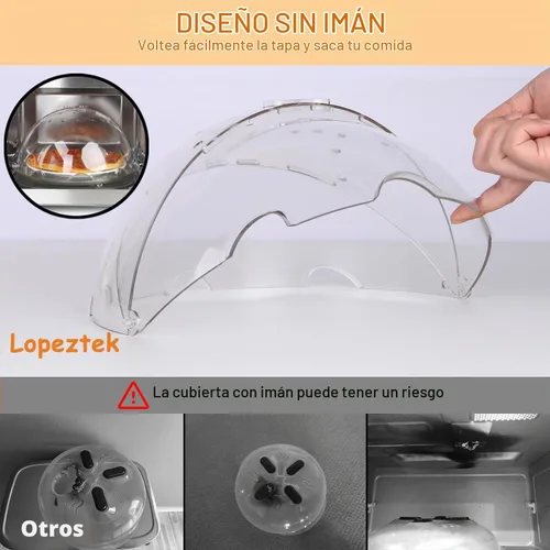 Vista 3 de Cubierta Volteable para Salpicaduras de Microondas, Cubierta de Microondas para Alimentos, Platos, Cubierta de Plato de Microondas Más Alta