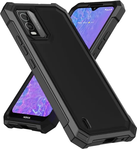 Vista 7 de Funda para Nokia C210 con protector de pantalla, parte delantera trasera de cuerpo completo, protección resistente, silicona suave esmerilada, grado