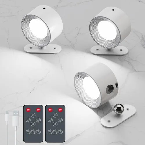 Vista 7 de AKSDA Luces de Lectura LED, Apliques de Pared Montados con 3 Temperaturas de Color y 3 Niveles de Brillo, Control Táctil Operado por Batería