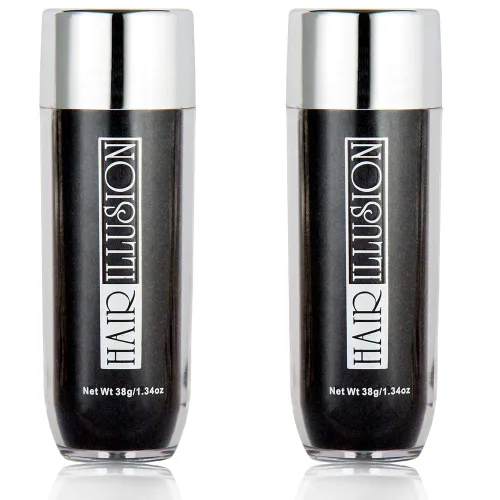 Vista 12 de Aerosol de fibras de cabello naturales, no sintético, de Hair Illusion, Negro