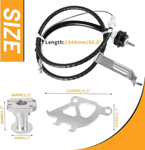 Vista 5 de Kit de cable cuadrante de embrague para Ford Mustang Endxedo 1996-2004 Kit de ajustador de firewall cuadrante de embrague de aluminio con triple