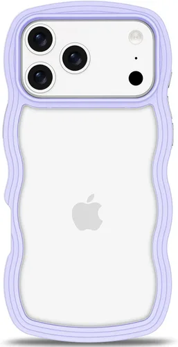 Vista 61 de Anuck Funda para iPhone 13 Pro con borde ondulado, diseño trasero transparente, agarre antideslizante, forma de marco rizado ondulado, a prueba