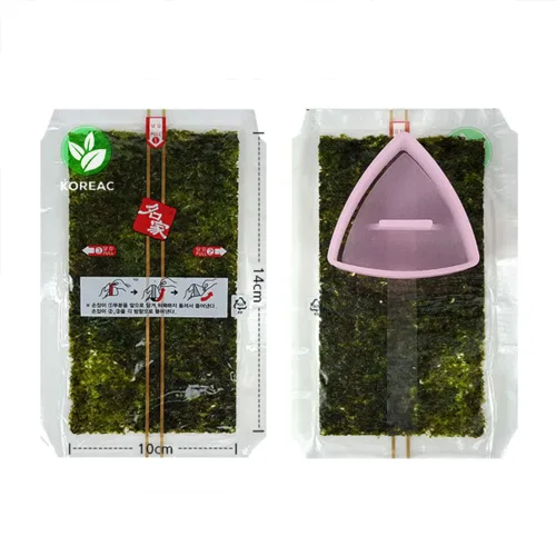 Vista 6 de KOREAC Myungga [100 hojas] Envolturas de algas marinas para bolas de arroz triangulares Onigiri_Hecho en Corea
