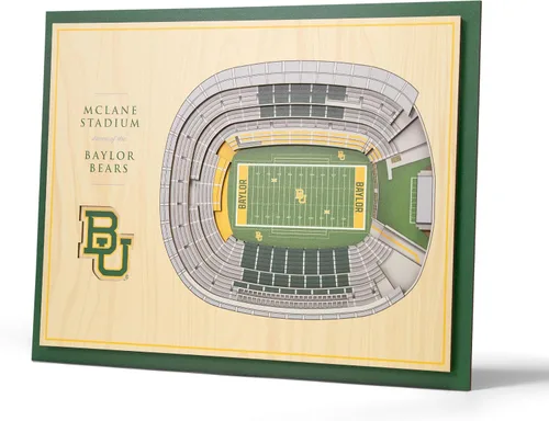 Vista 44 de YouTheFan - Póster para pared de la NCAA, vista de estadio en 3D de 5 niveles, Marrón