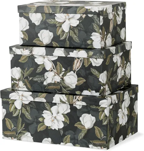 Vista 11 de Soul & Lane Cajas de almacenamiento de fotos de mariposas en vuelo (juego de 3): cajas anidables con tapas, contenedores de cartón decorativos