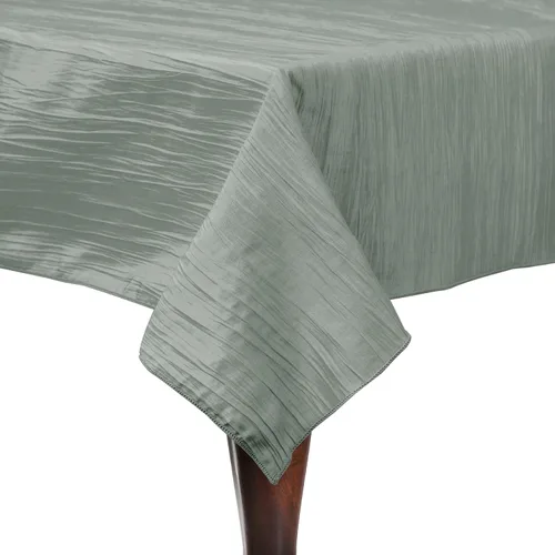 Vista 10 de Ultimate Textile - Paquete de 2 - Tafetán arrugado - Mantel rectangular Delano de 50 x 108 pulgadas, color verde manzana