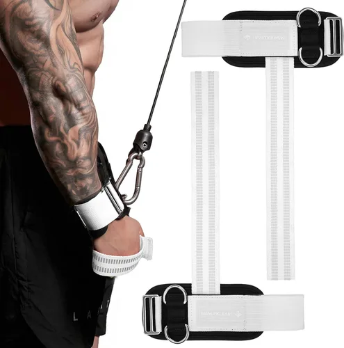 Vista 12 de MANUEKLEAR - Correas de muñeca antideslizantes para levantamiento de pesas, correas de levantamiento de pesas con anillos en D para entrenamiento