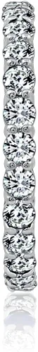 Vista 3 de Tienda Essentials Platinum or Gold Plated Sterling Silver All-Around Band Ring set with Round Infinite Elements Cubic Zirconia