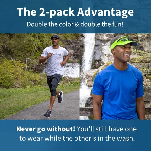 Vista 3 de TrailHeads Sombrero con visera solar para hombre, viseras de golf recicladas para hombre, visera de correr para tenis, deportes, entrenamientos