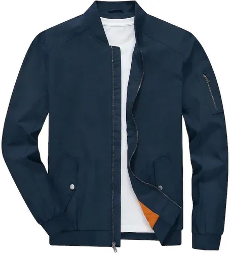 Vista 8 de TBMPOY Men's Bomber Jacket Lightweight Spring Windbreaker Light Casual Stylish Fashion Fall Zip up Coats With Pockets