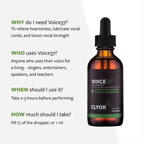 Vista 3 de Voice37 - Remedio para la Voz del Cantante - Fórmula Herbal Natural de Potenciador Vocal para Lubricar, Calmar y Aliviar la Ronquera, la Garganta