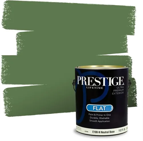 Vista 170 de PRESTIGE Pintura exterior e imprimación en uno, aloe, plano, 1 galón