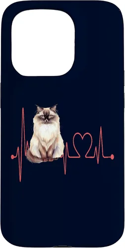 Vista 14 de Himalayan Cat Heartbeat EKG Funny I Love My Cat Case for iPhone 17
