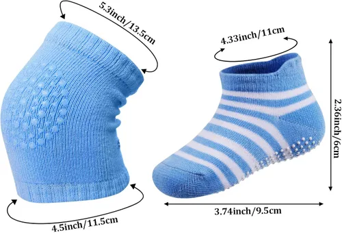 Vista 6 de 12 pares de rodilleras antideslizantes para bebé, para gatear, para bebé