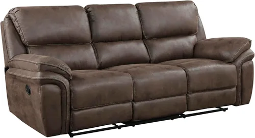 Vista 4 de Lexicon Sofá reclinable doble manual, sofá reclinable de pared de microfibra pulida para comodidad de la sala de estar, asientos de espuma sobre
