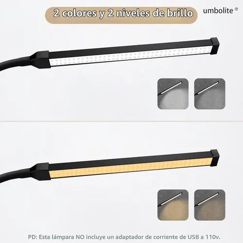 Vista 3 de Luz de Pestañas, Lámpara de Pie LED, Lámpara de Pie de Lectura, Cuello de Ganso Ajustable, 3 Alturas, Brillo Dual de 10W, Lámpara de Pie Portátil