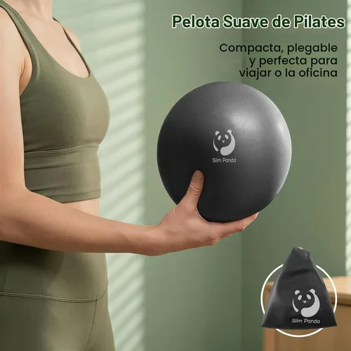 Vista 5 de Slim Panda Pelota de pilates de 9 pulgadas antiestallido pequeña pelota de Negro