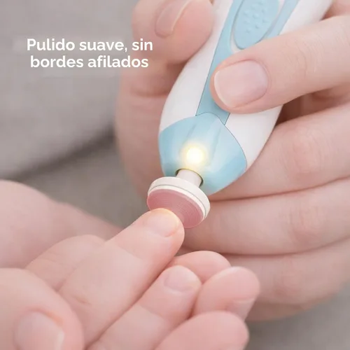 Vista 2 de Fansidi Cortadora de uñas eléctrica, lima de uñas fácil y segura para bebés recién nacidos, uso nocturno silencioso, cabezales de molienda de 4 Azul