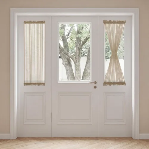 Vista 34 de H. Versailtex Lino Natural y Poly semi-láminas Premium suaves y ricos materiales paneles de cortina con abrazadera ajustable para patio Gris