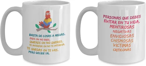 Vista 3 de Regalo para amigos Taza de cafe para hermana Perfecto regalo para graduados, profesionales y estudiantes Vaso con afirmaciones positivas