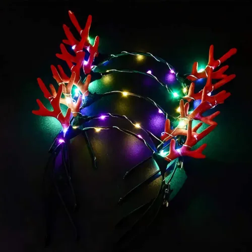 Vista 4 de Recuerdos de fiesta para niños y adultos, diadema de flores LED, suministros de fiesta brillantes, accesorios para el cabello iluminados para niños