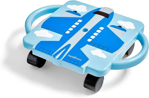 Vista 11 de hand2mind Tabla de Scooter Azul de Interior con Asas, Scooter de Piso para Sentarse, Actividades de Gimnasio para Niños, Juegos de Recreo