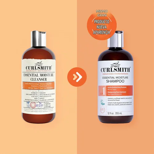 Vista 5 de CURLSMITH - Essential Moisture Cleanser, Gentle Nourishing Shampoo for Wavy, Curly and Coily Hair, Vegan