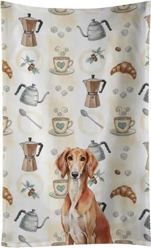 Vista 181 de Caroline's Treasures Afghan Hound - Toalla de cocina para barra de café, terciopelo frontal y lazo de algodón, lavable a máquina Sabueso afgano