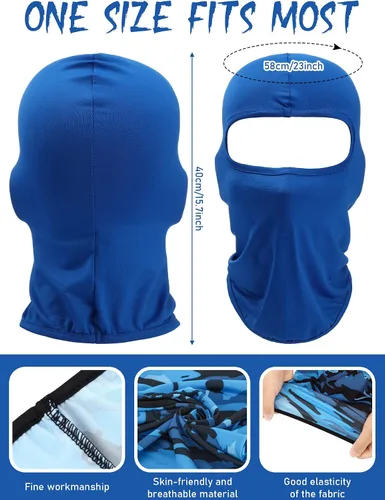 Vista 2 de 9 unidades de máscara de esquí para hombre, pasamontañas refrescante, protector UV, máscara de cara completa de verano, resistente al viento