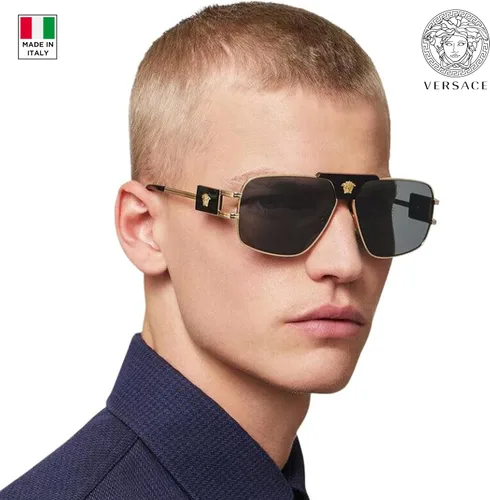 Vista 7 de Versace VE2251 Navigator Gafas de sol con kit de gafas de lujo eSHADES, Oro Gris Oscuro 2.480 in