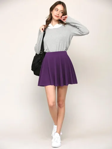 Vista 4 de Made By Johnny Minifalda plisada y elástica casual para mujer con pantalones cortos