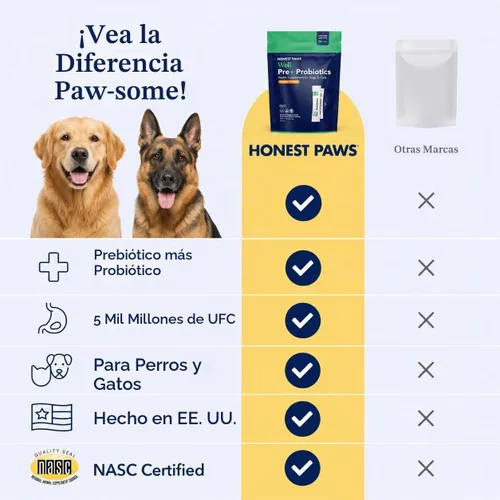 Vista 3 de Honest Paws - Probióticos para Perros - Polvo de Apoyo Digestivo e Inmunológico con Prebiótico Hecho en EE. UU., Sabor a Pollo (30 Sticks)