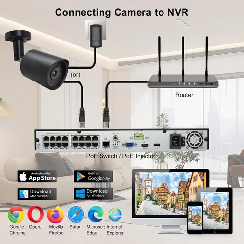 Vista 7 de 5MP PoE IP Bullet Cámara de seguridad con lente de 0.1 in (negro)
