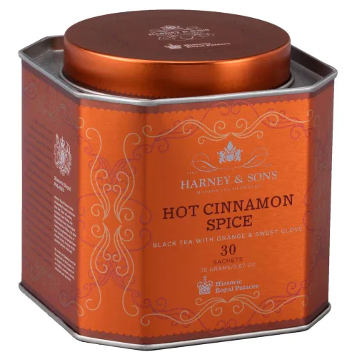 Vista 4 de Harney & Sons Lata de té de especias de canela caliente + té negro de París