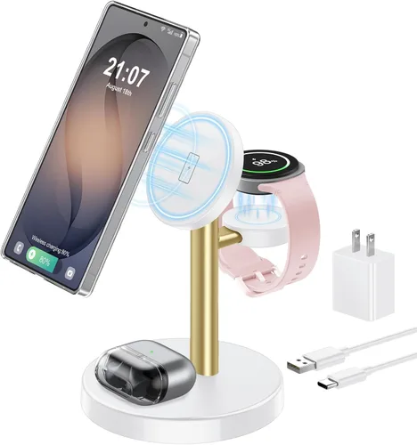Vista 10 de Aeinidi Cargador inalámbrico magnético fuerte súper rápido para Samsung Negro